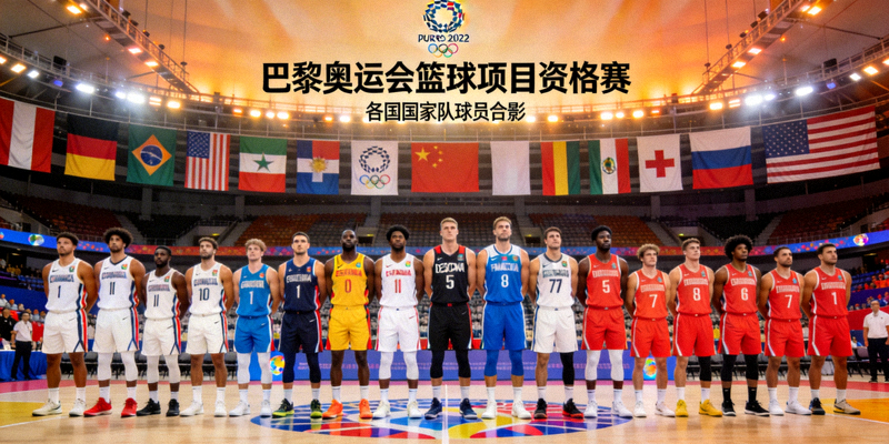 巴黎奥运会篮球项目资格赛 - 各国国家队球员合影